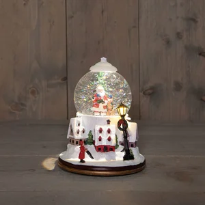 ANNA'S COLLECTION Sneeuwbol led kerstm. 21x15cm wit