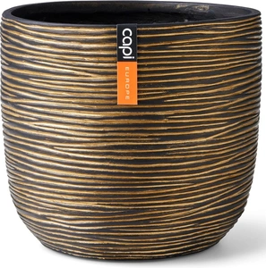 CAPI EUROPE Pot bol rib d24h21cm zwart/goud
