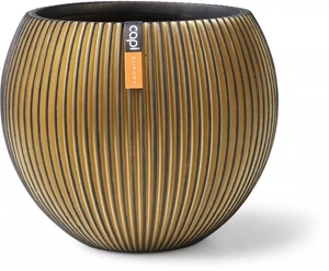 CAPI EUROPE Vaas bol groove d18h15cm zwart/goud