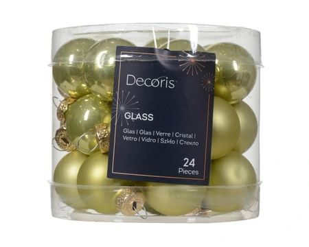 DECORIS Kerstbal glas d2.5cm 24st pistache