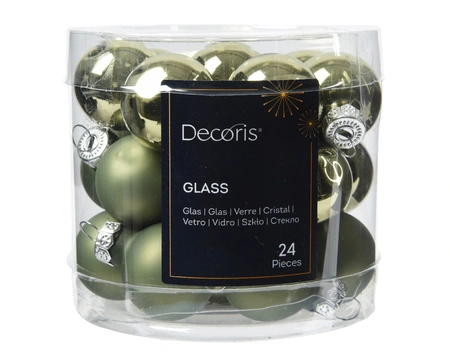 DECORIS Kerstbal glas d2.5cm rsmrn 24st - afbeelding 1