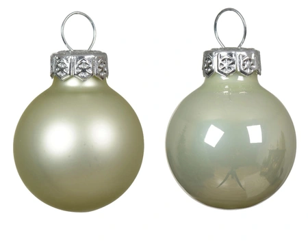 DECORIS Kerstbal glas d2.5cm wit mint 24st - afbeelding 2