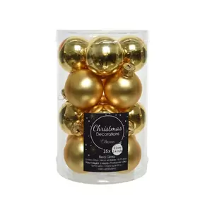 DECORIS Kerstbalmix glas d3.5cm 16st l.gd