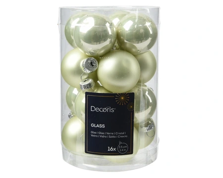 DECORIS Kerstbal glas d3.5cm w.mnt 16st - afbeelding 1