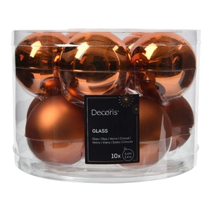 DECORIS Kerstbal glas d6cm warme cider 10st - afbeelding 1