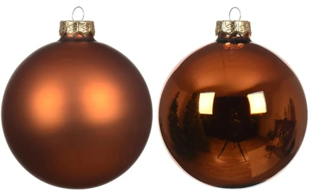 DECORIS Kerstbal glas d6cm warme cider 10st - afbeelding 2