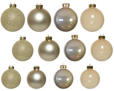 DECORIS Kerstbalmix glas d7cm 42st parel - afbeelding 1