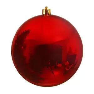 DECORIS Kerstbal plc d14cm glans k.rood