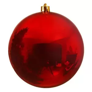 DECORIS Kerstbal plc d20cm glans k.rood