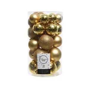 DECORIS Kerstbalmix plc d6cm 30st l.goud