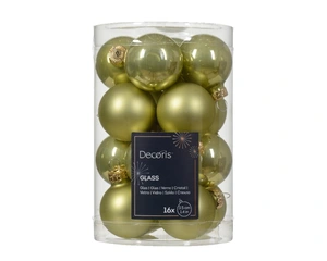 DECORIS Kerstbalmix glas d3.5cm 16st pstch