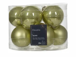 DECORIS Kerstbalmix glas d6cm 10st pstch