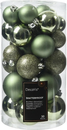 DECORIS Kerstbalmix plc d6cm 30st rsmrn - afbeelding 1