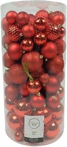 Decoris kunststof kerstballen christmas red