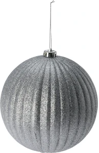 KERSTBAL XL 18CM ZILVER