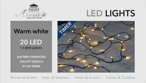 Led Batterijverlichting outdoor 20l, l1.5mtr 8/16u zwart b.o.t.