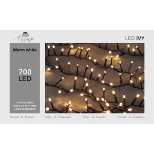 ANNA'S COLLECTION Led ivy 700l/16m warmwit zwart - afbeelding 1