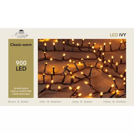 ANNA'S COLLECTION Led classic ivy 900l/l20m zwart - afbeelding 1