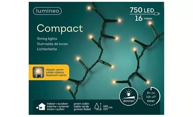 LUMINEO TREE LIGHTS Compact rice l1600cm-750l grn/classicwarm