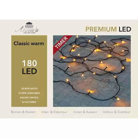 ANNA'S COLLECTION Led classic buiten 180l/l18m zwart - afbeelding 1